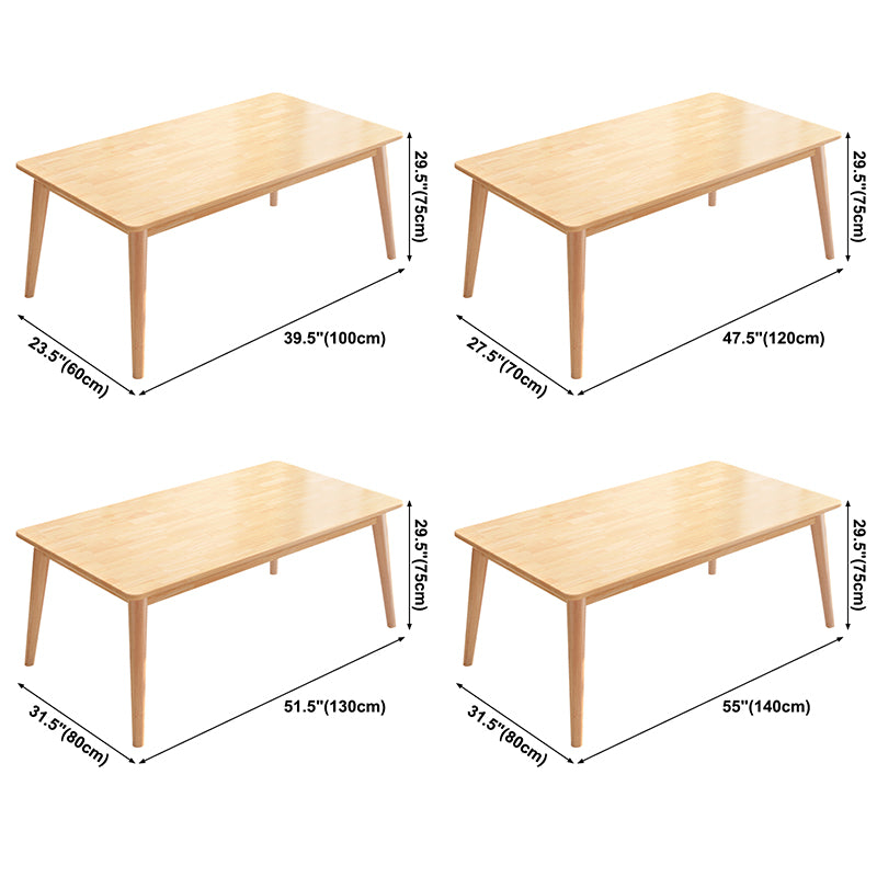 4-foot Rubberwood Solid Wood Simplicity Rectangle Dining Table for Dining Room