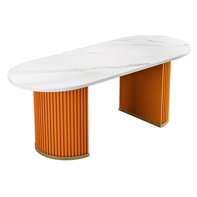 Metal Traditional Luxury Free Form Indoor Table Sintered Stone Table for Kitchen and Dining Room