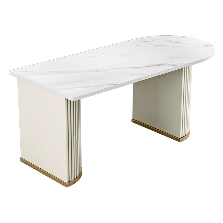 Metal Traditional Luxury Free Form Indoor Table Sintered Stone Table for Kitchen and Dining Room