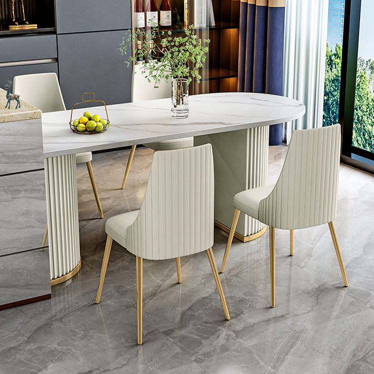 Metal Traditional Luxury Free Form Indoor Table Sintered Stone Table for Kitchen and Dining Room