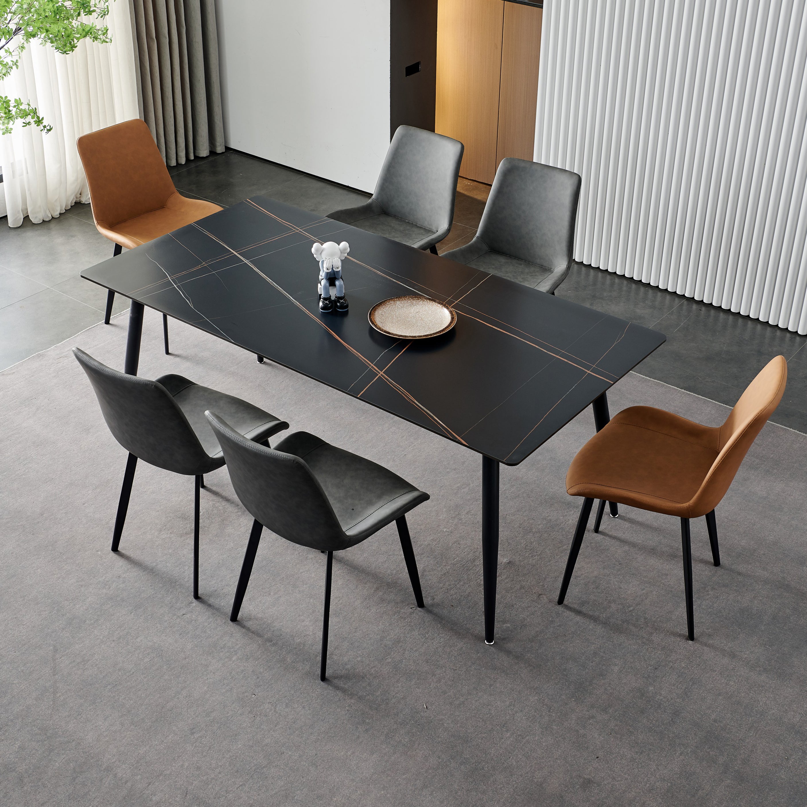 Contemporary Rectangle 4-foot Home Furniture Stone Dining Room Collection