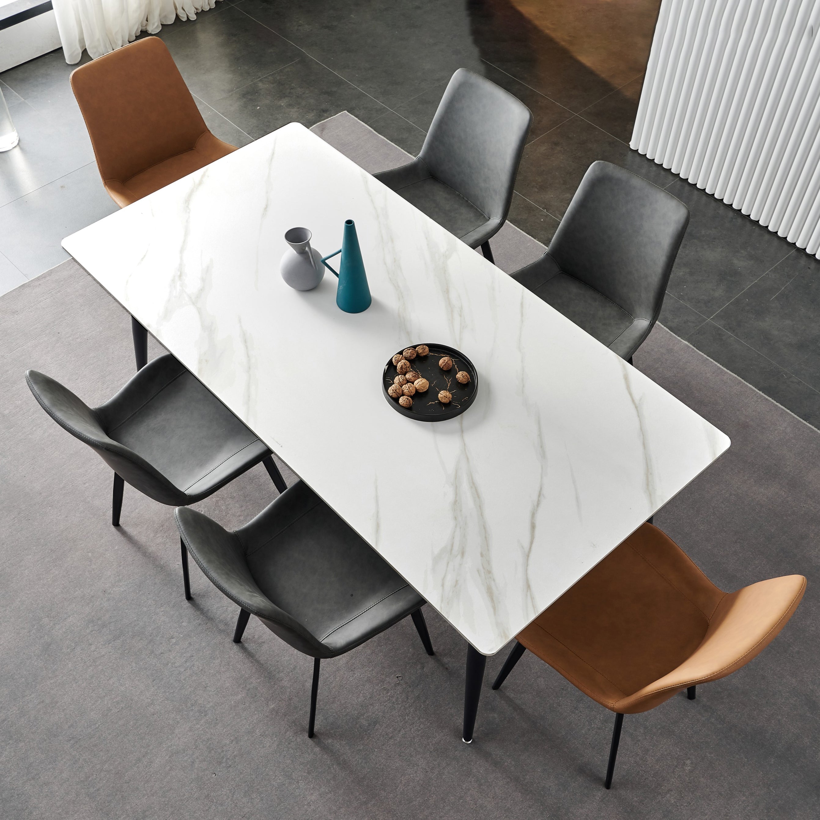 Contemporary Rectangle 4-foot Home Furniture Stone Dining Room Collection