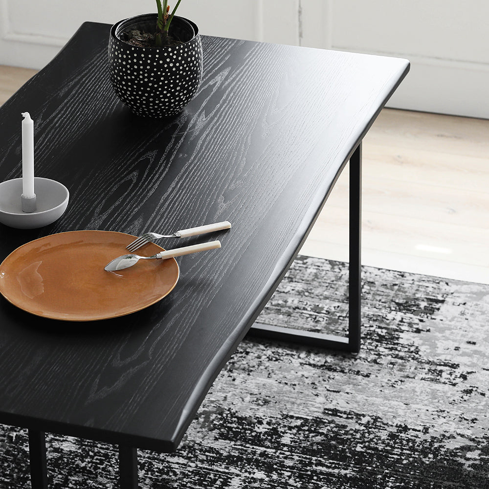 Industrial Style Home Pine Dining Table Rectangle Shape Table with Double Pedestal