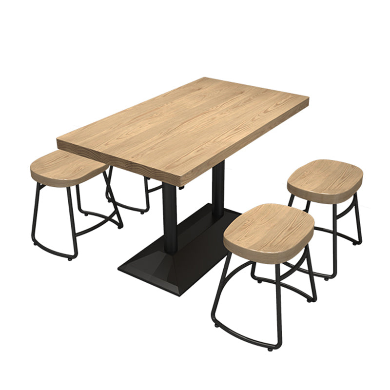 Industrieller Esstisch Kiefer Massivholz Tisch mit Metallbasis für das Abendessen in der Küche zu Hause