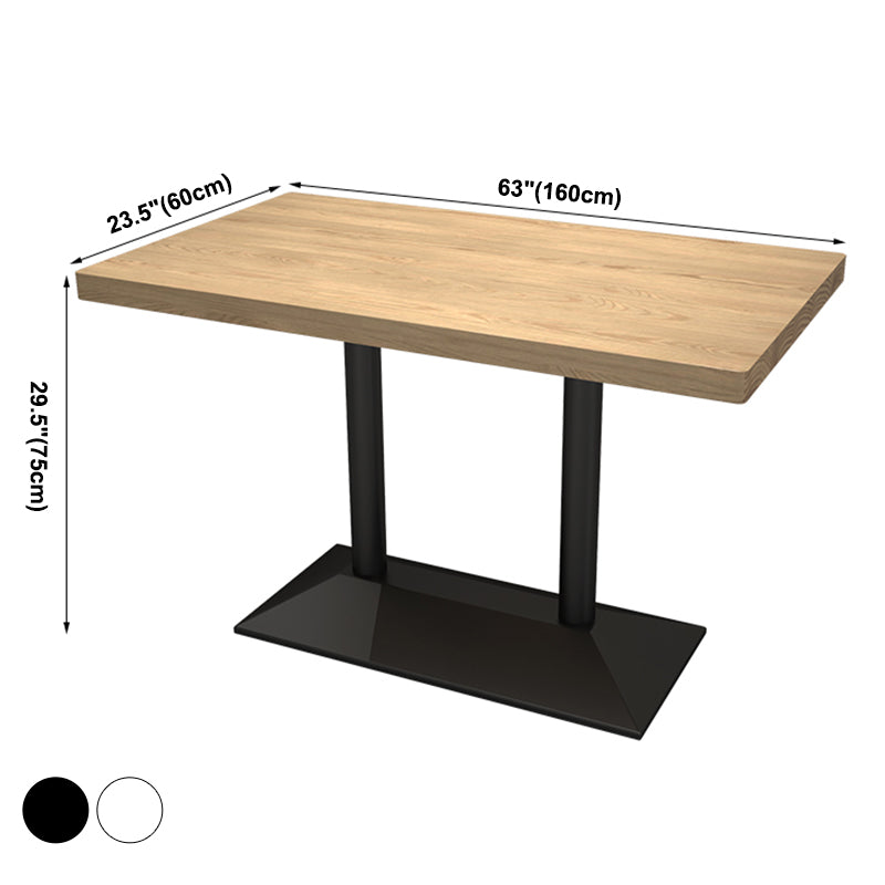 Industrieller Esstisch Kiefer Massivholz Tisch mit Metallbasis für das Abendessen in der Küche zu Hause