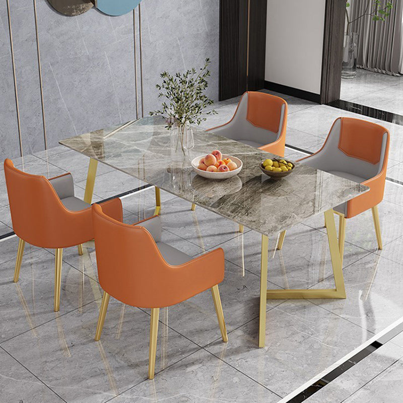 Table à manger rectangulaire de luxe traditionnelle en métal