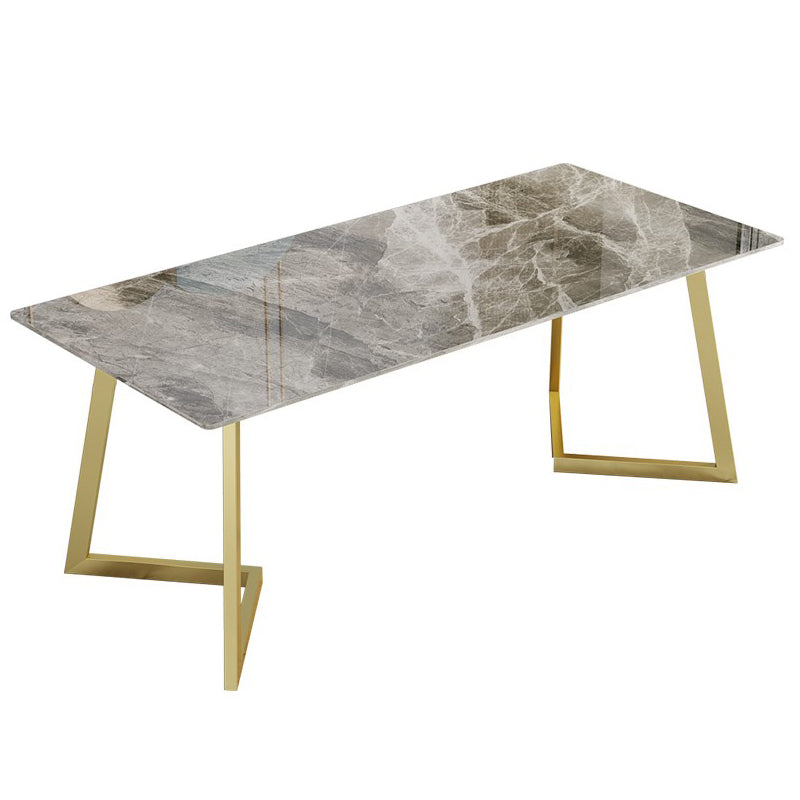 Table à manger rectangulaire de luxe traditionnelle en métal