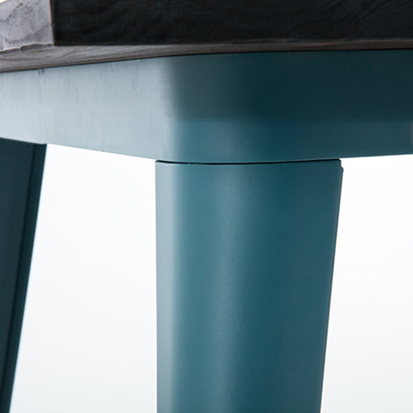 Mesa de comedor industrial de madera maciza Mesa marrón de 4 patas para comedor