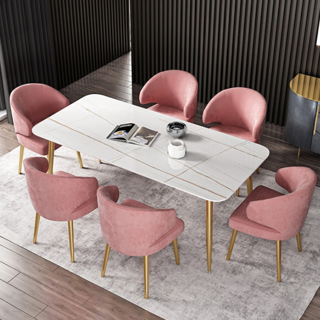 Metal Mesa sinterizada de mesa de interior tradicional rectángulo de lujo con 4 patas