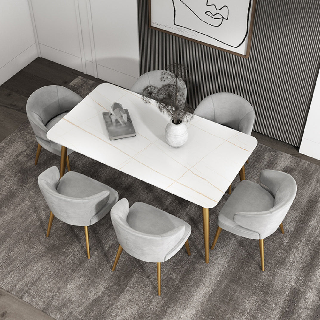 Metal Mesa sinterizada de mesa de interior tradicional rectángulo de lujo con 4 patas