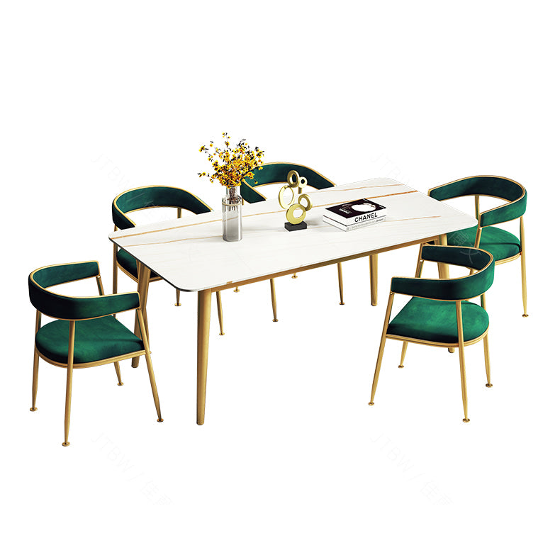 Metal Mesa sinterizada de mesa de interior tradicional rectángulo de lujo con 4 patas