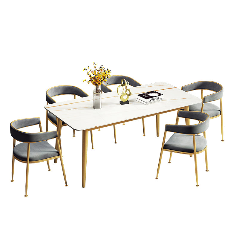 Metal Mesa sinterizada de mesa de interior tradicional rectángulo de lujo con 4 patas