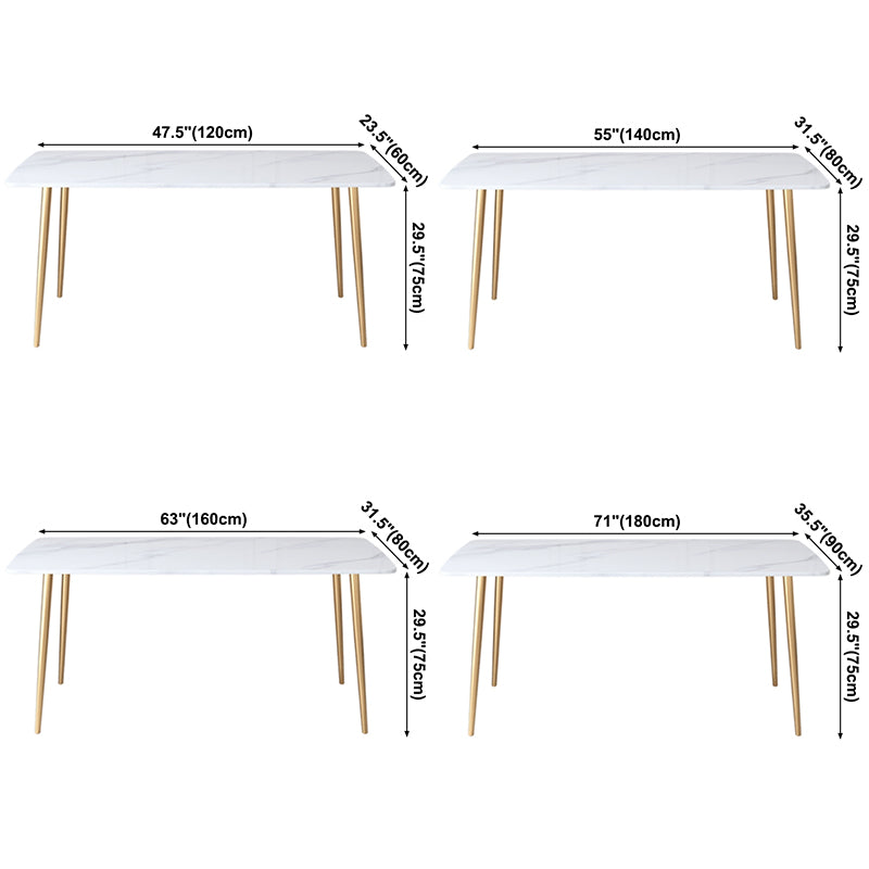 Metal Mesa sinterizada de mesa de interior tradicional rectángulo de lujo con 4 patas