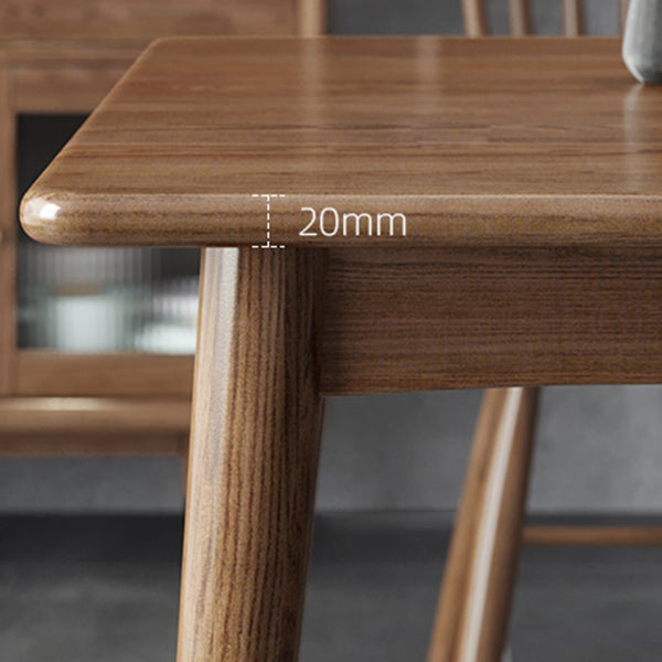 Modern Style Ash Wood Dining Table 4 Legs Rectangular Table in Wood Color