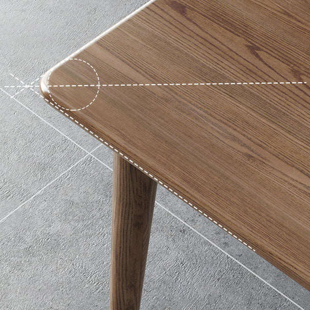 Modern Style Ash Wood Dining Table 4 Legs Rectangular Table in Wood Color