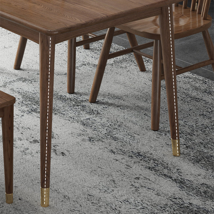 Modern Style Ash Wood Dining Table 4 Legs Rectangular Table in Wood Color