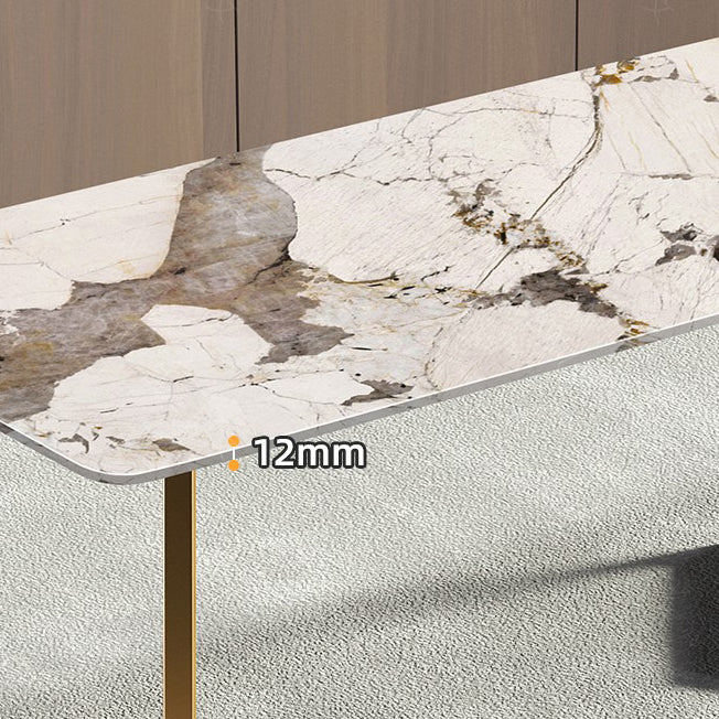 Metal tradizionale tavolo da interno rettangolare tradizionale tavolo in pietra sinterizzata con base a slitta