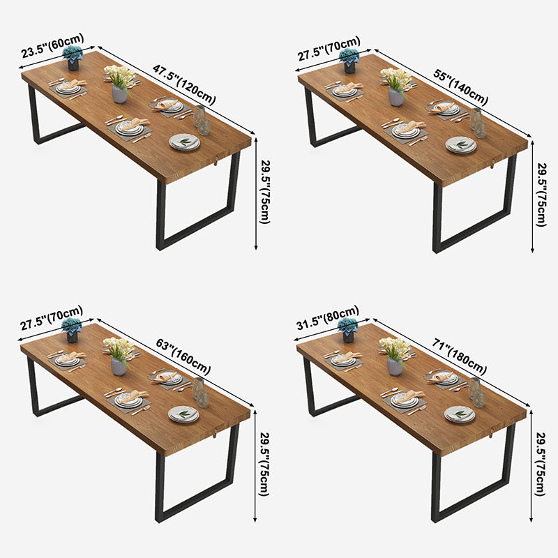 Table à manger en bois massif de style industriel
