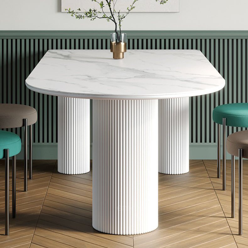 Metal Modern Forma libre Mesa de piedra sinterizada para comedor para comedor