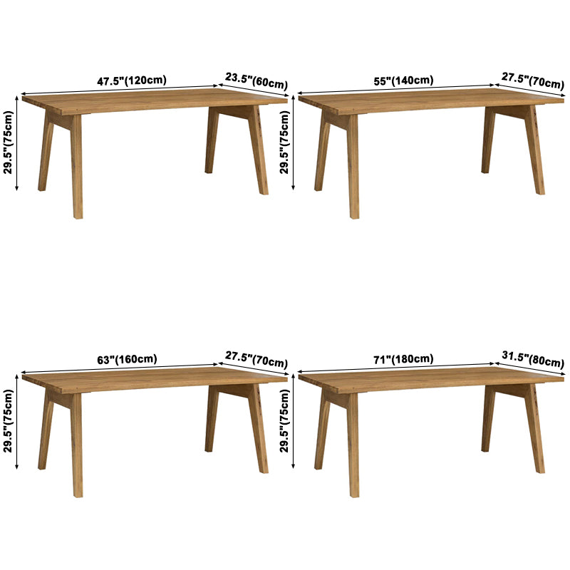 Simplicity Style Solid Wood Dining Table 4 Legs Base Rectangle Table for Home