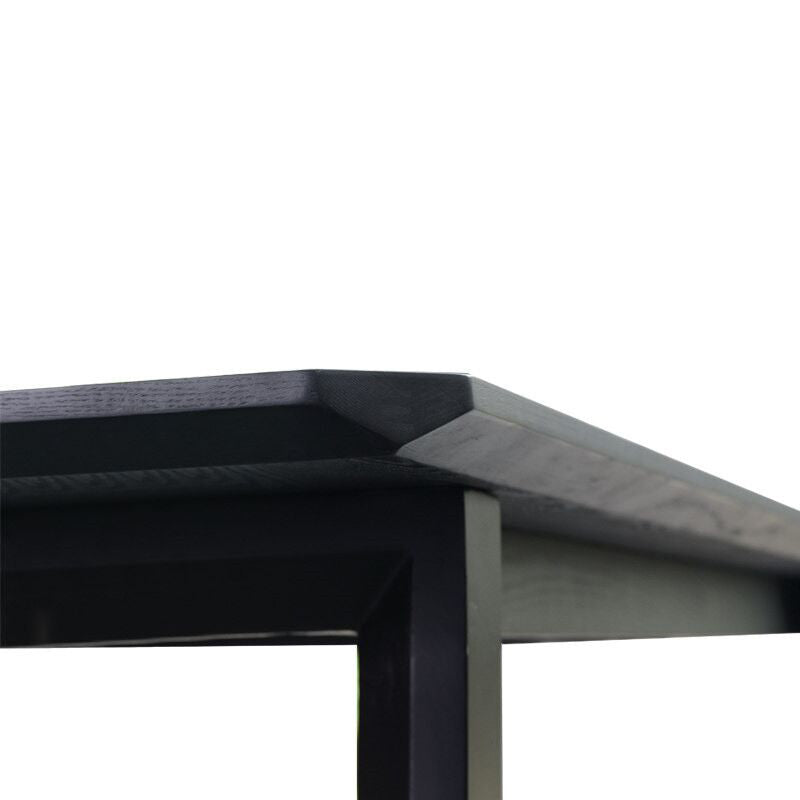 Mesa de comedor casera de estilo moderno Mesa de forma rectangular con pedestal doble