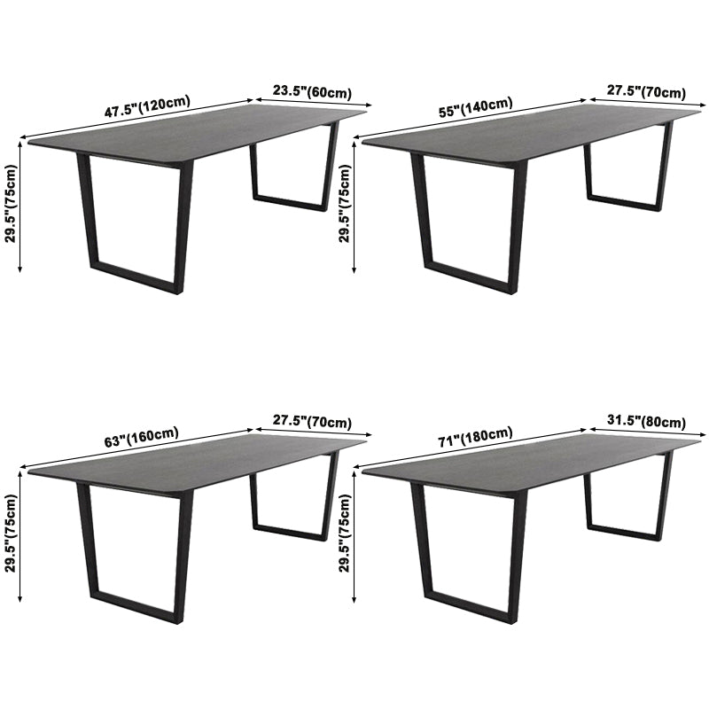 Mesa de comedor casera de estilo moderno Mesa de forma rectangular con pedestal doble