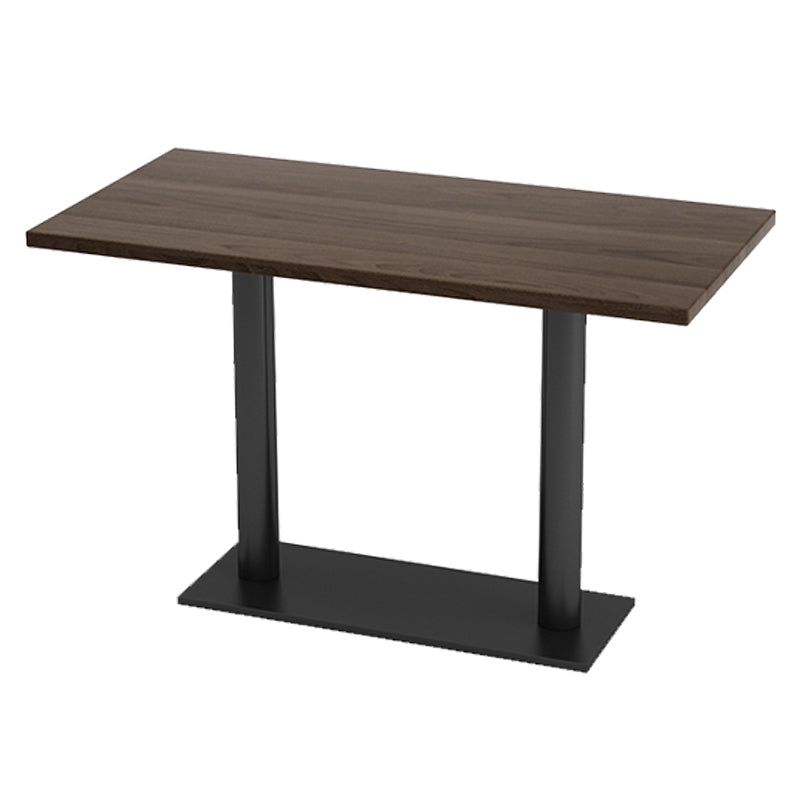Industrial Dining Table Solid Wood Table with Black Metal Base for Home Kitchen Dinner