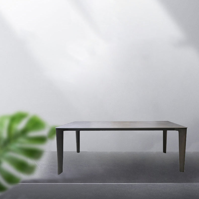 Modern Style Home Sintered Stone Dining Table Rectangular Shape Table with Ash Wood 4 Legs Base