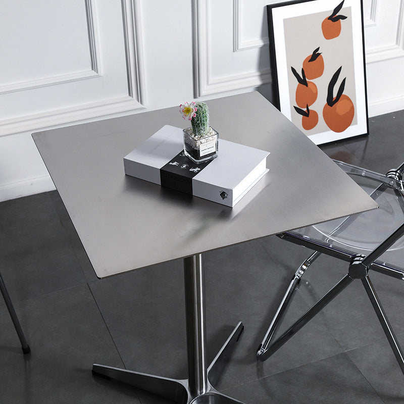 Mesa de comedor industrial de acero inoxidable mesa de pedestal para comedor
