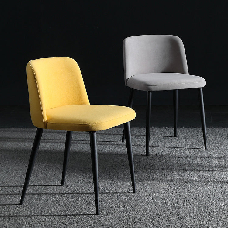 Home Scandinavian Side Chair Parsons Back Metal Upholstered Dining Room Chair