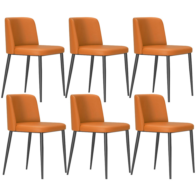 Home Scandinavian Side Chair Parsons Back Metal Upholstered Dining Room Chair