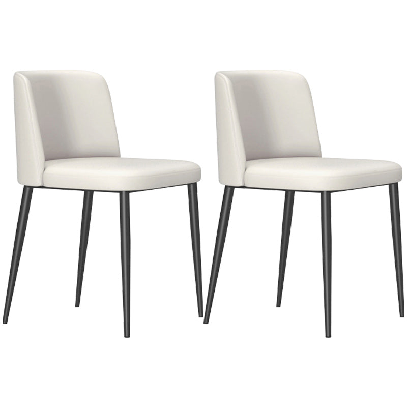 Home Scandinavian Side Chair Parsons Back Metal Upholstered Dining Room Chair