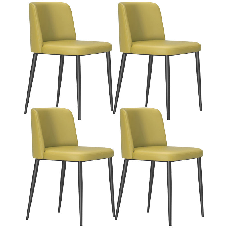 Home Scandinavian Side Chair Parsons Back Metal Upholstered Dining Room Chair