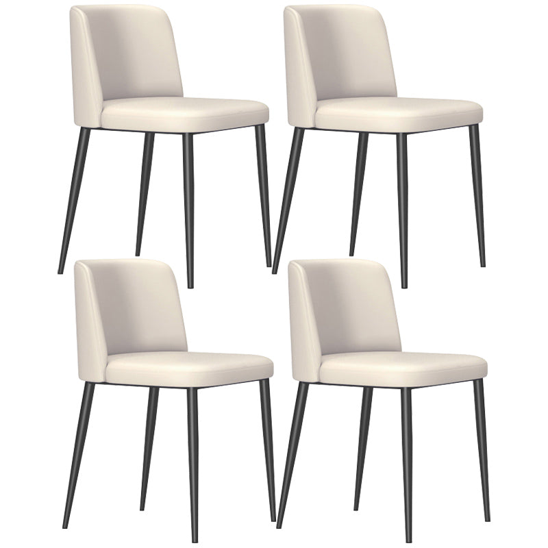 Home Scandinavian Side Chair Parsons Back Metal Upholstered Dining Room Chair