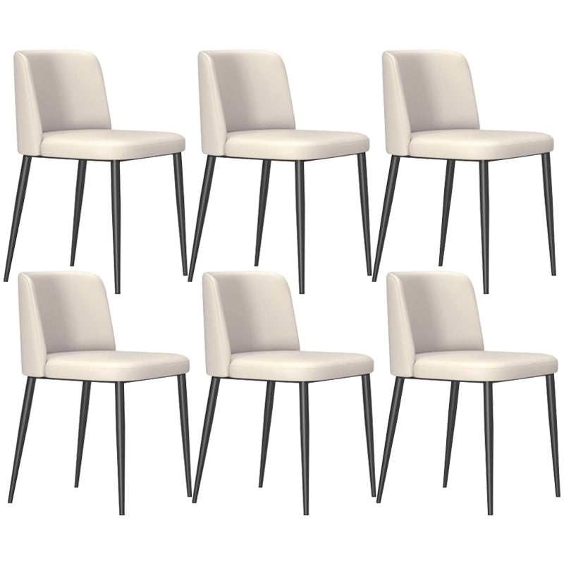 Home Scandinavian Side Chair Parsons Back Metal Upholstered Dining Room Chair
