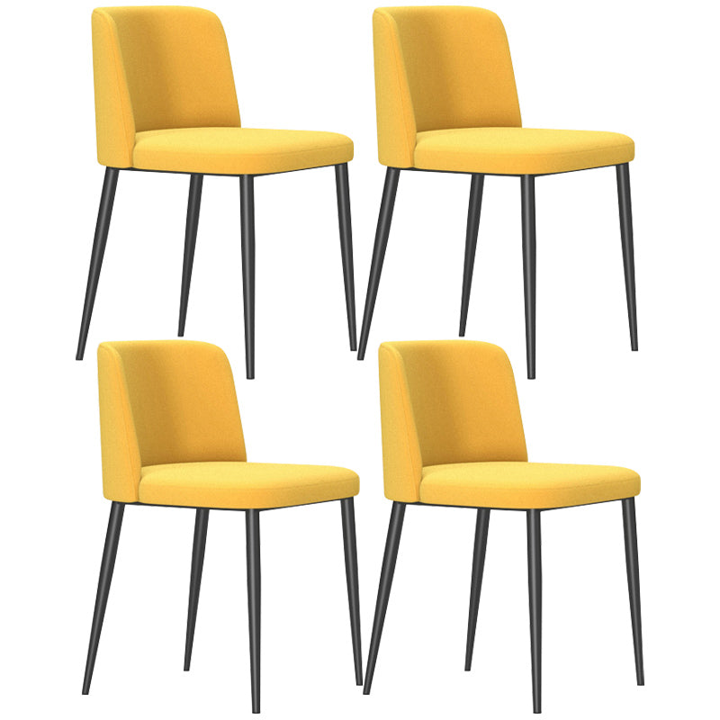 Home Scandinavian Side Chair Parsons Back Metal Upholstered Dining Room Chair