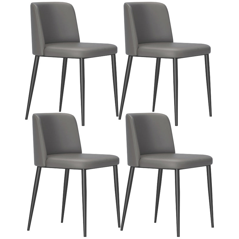 Home Scandinavian Side Chair Parsons Back Metal Upholstered Dining Room Chair