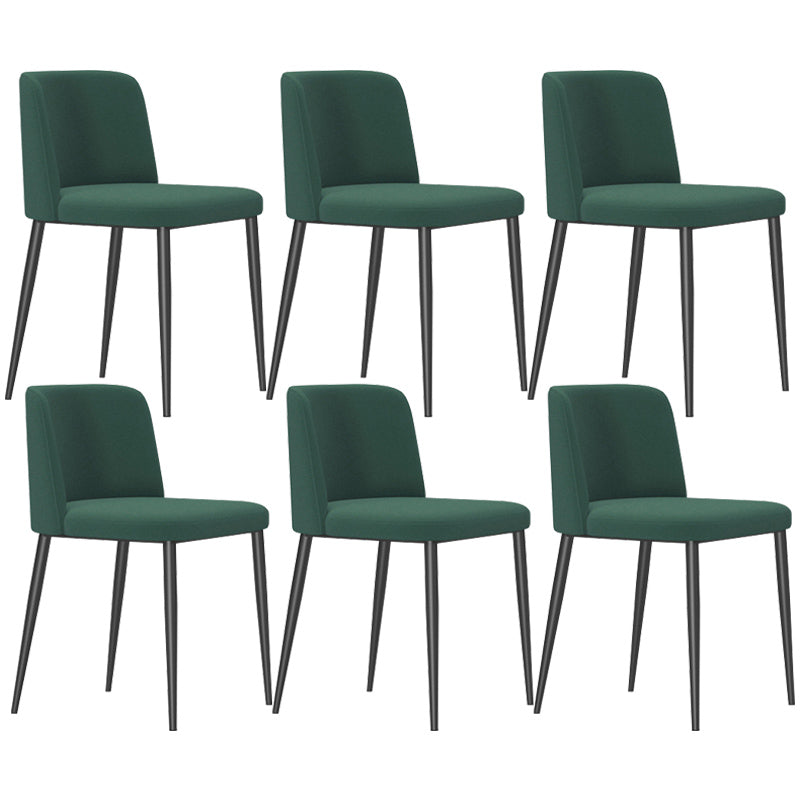 Home Scandinavian Side Chair Parsons Back Metal Upholstered Dining Room Chair
