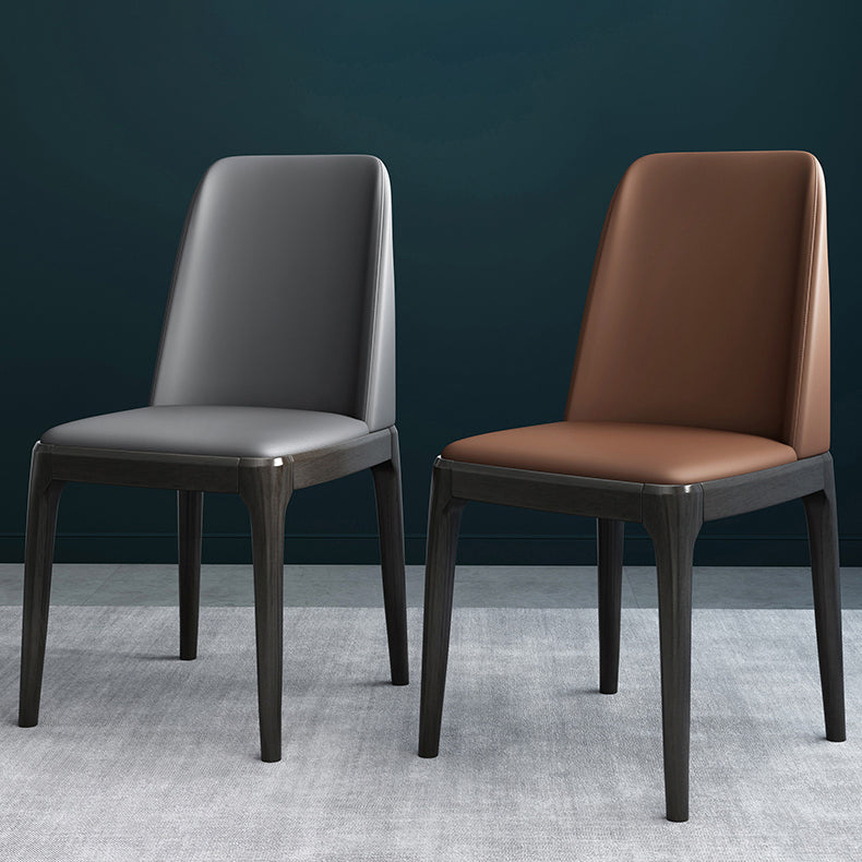 Leather Scandinavian Restaurant Side Chair Colorful Parsons Dining Chair