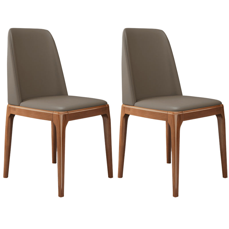 Chaise d'appoint de restaurant scandinave en cuir, chaise de salle à manger Parsons colorée