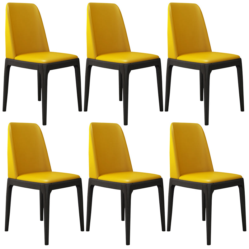 Leather Scandinavian Restaurant Side Chair Colorful Parsons Dining Chair