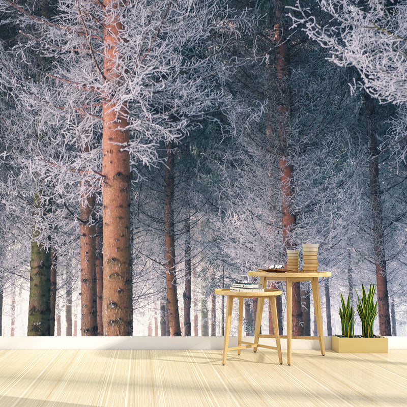 Modern Forest Wall Mural Decor Horizontal Photography Style for Decoration