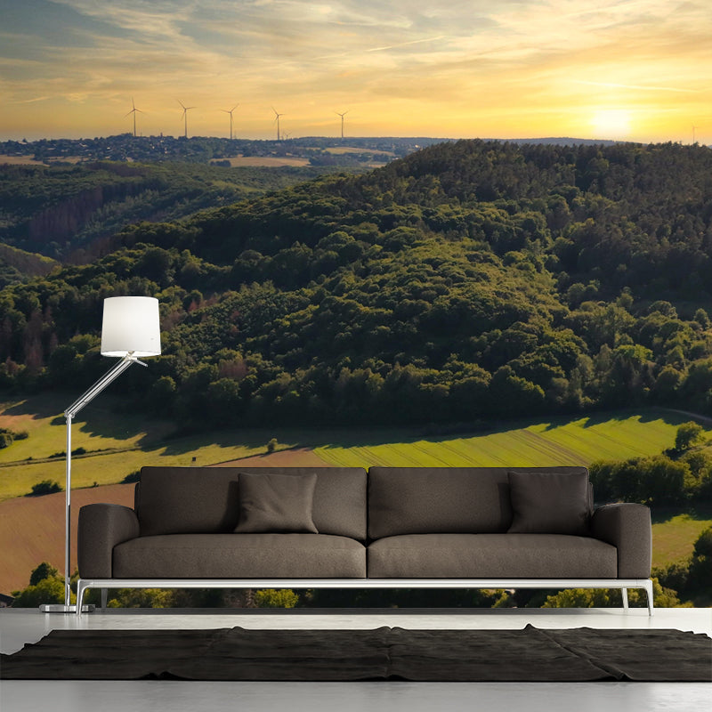 Contemporary Forest Wall Mural Decor Horizontal Photography Eco-friendly for Decoration