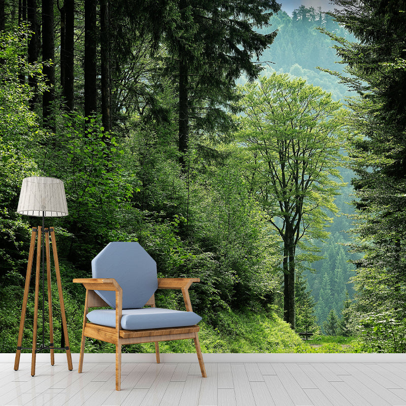 Forest Mural Mildew Resistant Contemporary Wall Covering for Dining Room