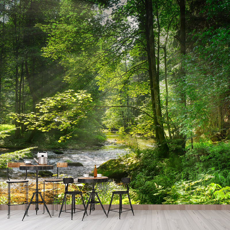 Huge Forest Mural Horizontal Photography Wall Covering for Living Room