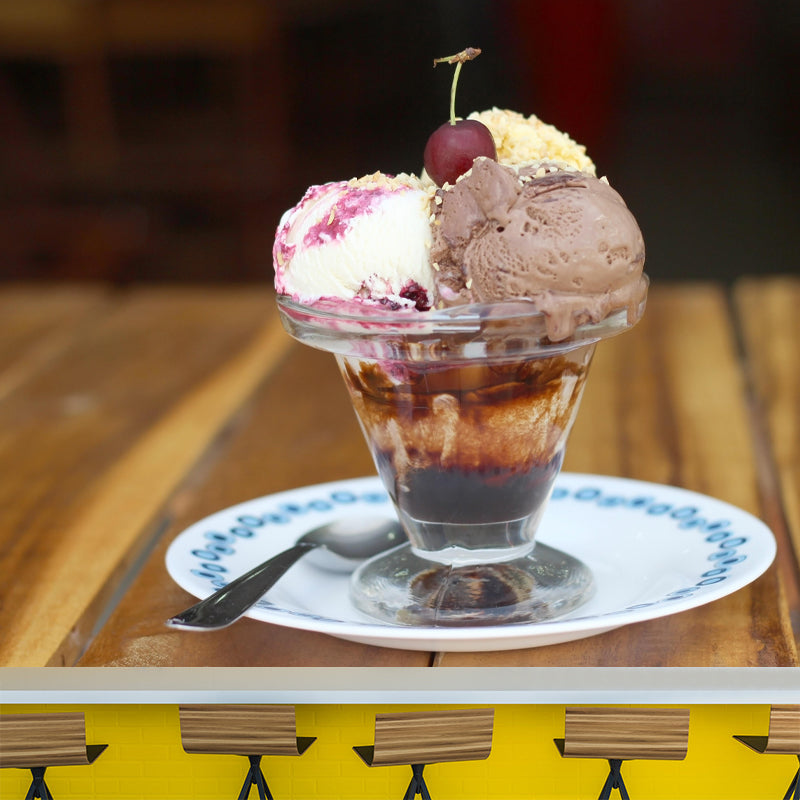 Ice Cream Mural Mildew Resistant Contemporary Photography Wall Covering for Commercial Use