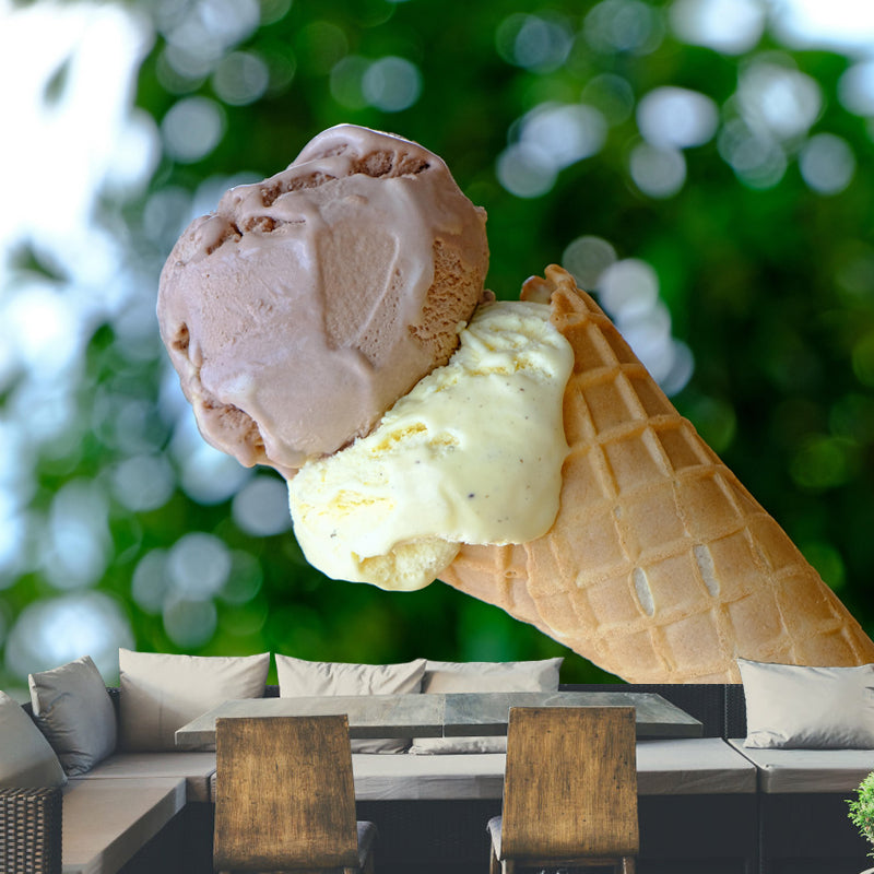 Customized Ice Cream Pattern Mural Wallpaper Mildew Resistant Commerce Shop