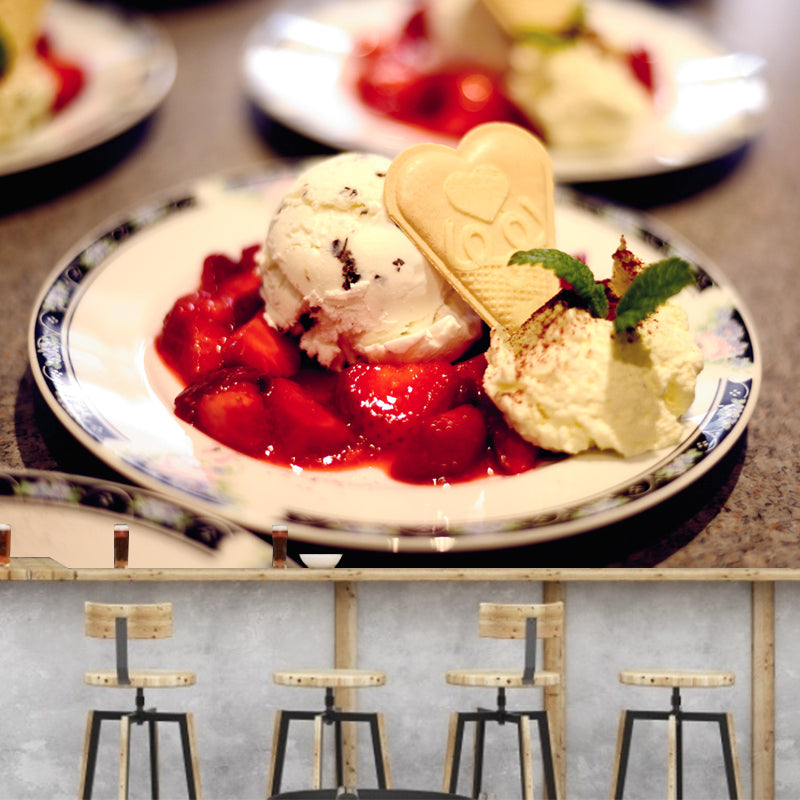 Ice Cream Mural Wallpaper Wall Covering Environment Friendly Commerce Shop