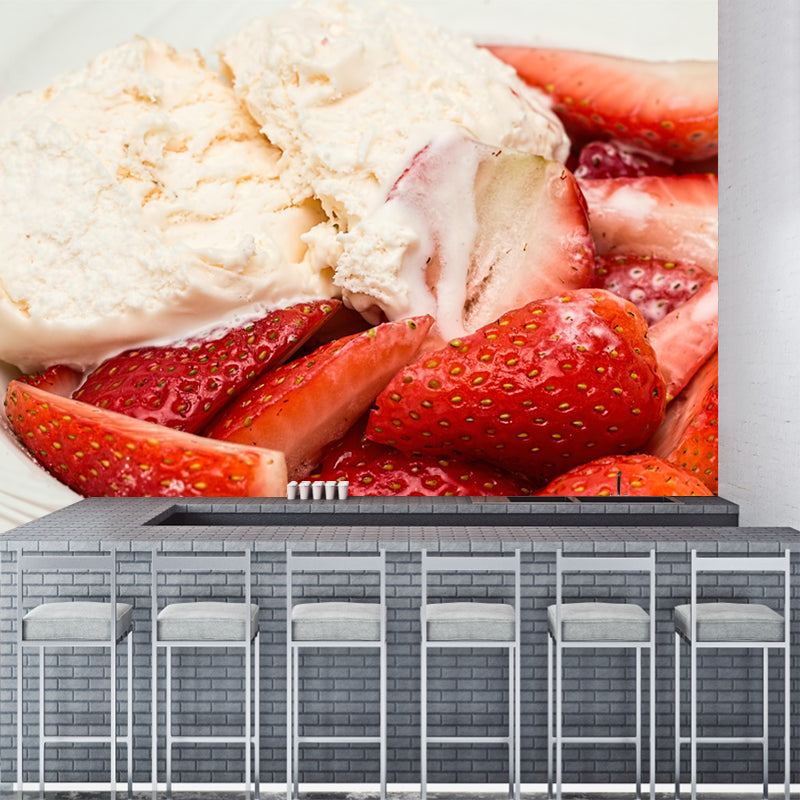 Ice Cream Mural Wallpaper Wall Covering Environment Friendly Commerce Shop