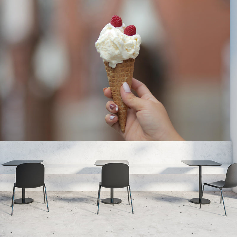 Nice Ice Cream Mural Mildew Resistant Contemporary Wall Covering for Commercial Use